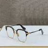 Novo design de moda masculino óculos ópticos tipografia k moldura quadrada dourada vintage estilo simples óculos transparentes de alta qualidade transparente le226f