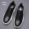 Casual Shoes Men's Board Increased 6-8 CM Internal Heightening Sneakers Man Sport Leather Loafers Footwear Male Elevator Trainers