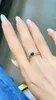 Anneaux de cluster JY2024 No.10847 Saphir Naturel 0.59ct Blue Gemstone Pure 18K Bijoux en or pour femmes Diamants