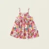 Flickor glid klänning barn baby spädbarn barn sommar söt vind ren bomull blommig 240228