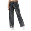 Pantalon femme brillant métallique Jogger taille haute extensible holographique pantalon 70s 80s Disco survêtement Hip Hop tenue de club