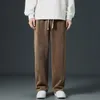 Spodnie męskie spodnie 2024 jesień zima mężczyźni prosto sztrutowe ciepłe duże długie spodnie japoński styl swobodny luźne dresowe dresowe
