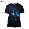 Homens Camisetas HX Flame Horse Homens Camisetas Série Animal Impressão 3D Roupas Unissex Tops Casual Manga Curta Harajuku