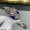 Designer Necklace VanCF Necklace Luxury Diamond Agate 18k Gold New Advanced Precision V Gold Full Diamond Green Blue Snake Bracelet White Peacock Stone Ring