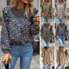 Damesblouses Dames Top Vrouwelijk Overhemd Bloemen Esthetische Blouse Elegant en Jeugd Vintage Y2k Herfstoutfits Kleding