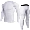 Vestuário de motocicleta terno de secagem rápida roupas de fitness masculina respirável correndo meia-calça de manga longa