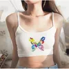 Débardeurs pour femmes Coloré Papillon Filles Crop Top Sexy Tops Pour Femmes Sans Manches Sans Manches Mignon Réservoir Femelle Vêtements Camis Dos Nu Camisole