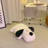 Coussin décoratif oreiller doux noir et blanc couché chien poupée jouets en peluche Kawaii chien forme oreiller canapé coussin cadeau pour enfants fille Pr283l
