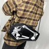 Evening Bags Fashion Black Pu Leather Shoulder Bag With Skull Coffin Casket Shaped Clutch Chain Strap Gothic Purse For Women Handb188l