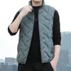 Men's Vests Stylish Sleeveless Jacket Super Soft Cotton Padded Male Warm Pockets Waistcoat Vest Top Coldproof