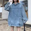 Men's Hoodies Vintage Men Denim Hooded Jacket Sweatshirts Streetwear Casual Y2k Tops Loose Hip Hop Harajuku Pullovers For Women