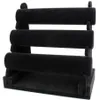 1st Black 3-Tier Velvet Watch Armband smycken Display Holder Stand Rack245s