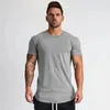 Muscleguys Zwykły odzież fitness T Shirt Men O-Neck T-shirt Bawełny kulturystyka koszulki Slim Fit Tops Gyms Tshirt Homme 240229