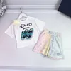 2023 Summer FD New Children 's Shirt Short-Sleeved Suit 남자와 여자 베이비 슈트 짧은 소매 바지 2 피스 웨스턴 스타일 조수