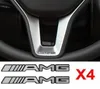 4Pcs Alloy ALUMINIUM AMG Steering Wheel Sticker Badge Logo Emblem S66 7935597