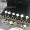 Designer Necklace VanCF Necklace Luxury Diamond Agate 18k Gold Clover Earrings and Earrings Quality Gold Versatile Earrings for Women