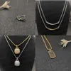 med Box Dy Brand Designer Women Men Pendant Neckor Classic Gold Silver Vintage Various Shape Diamond Necklace Längd 45-90 cm smycken Present Partihandel T45