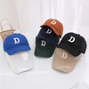 Ball Caps Doit 2024 Child Baseball Cap for Girl Boy Hats Summer Suncreen Baby Hip Hip Solid P D R Letter Kid 2 do 7 lat