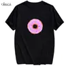 Men's T-skjortor HX Donuts trycker Toppar 15 färger Cartoon Cake Men for Women Tees Unisex Casual Cotton Harajuku S-7XL