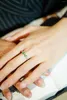 Cluster Rings SX2024 Emerald Ring Pure 18K Gold Jewelry Nature Green 0.3ct Gemstones Diamond Female For Women Fine