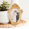 FRAMENTOS 3 PCS Mini Po Po Frame Jóias de Desktop Display Gold Picture Decorative