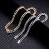 Hip Hop 925 srebrne złoto Złota lodowane Diamenty Diamenty Naszyjniki Mikro Pave VVS Moissanite Miami Cuban Link Chain Mens