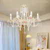 Hängslampor kristall fransk lyx elegant avancerad sovrum mat skrivbordslampa europeisk levande prinsessrum ljuskrona la