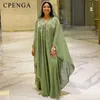 Muslim Robes Ladies Abaya African Dresses for Women Summer Chiffon Pearl Long Maxi Dress Traditional Clothing Plus Size 240228