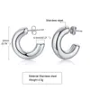 Boucle d'oreille en Tube creux pour femmes, en acier inoxydable, moyen gras, sans ternissement, minimaliste, Brincos 240301