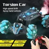 4Wd RC Car Toy Gesture Sensing Spray Twisting Stunt Drift Car Radio Remote Controlled RC Toys for Children Boys Adults 240308