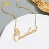 Collier de nom personnalisé avec couronne, pendentif de nom personnalisé, plaqué or 18 carats, chaîne en acier inoxydable, bijoux pour femmes, cadeau d'anniversaire 240305