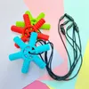 510st Baby Silicone Creative Chewing Necklace Teether Autism Sensory Pendant Oral Sports Toys 240226