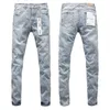 Herenjeans Nieuwe paarse merkjeans Amerikaanse High Street Trendy Fashion Letter bedrukte broek