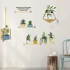 Muurstickers 1 Set Kit Eenvoudige zelfklevende Bloem Plant Rek Achtergrond Sticker Voor Thuis Slaapkamer Decor 45x30 cm