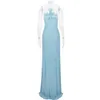 Women's Dress Mesh Hanging Neck Flower Backless Long Trailing Evening Neck Dresses Sweet and Spicy Style