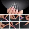 False Nails Clear Transparent Fake Half Coverage Tips Long Almond Water Drop For Decorated Set Press On