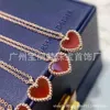 Collana di design Collana VanCF Collana di lusso con diamanti Agata Oro 18 carati Collana d'amore Orecchini femminili Bracciale catena Calcedonio rosso