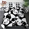 BeddingOutlet Panda Домашний текстиль Пододеяльник с наволочкой Мультфильм Радуга Комплект постельного белья с изображением животных Детское подростковое постельное белье Queen 3 шт. 2251w