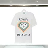 CASAB BLANCA 그래픽 티 패션 캐주얼 티셔츠 셔츠 남성 여성 카사 블랑 셔츠 여름 티 디자이너 셔츠 셔츠 브랜드 디자이너 라운드 넥 짧은 슬리브 남자 상단 크기 S-3XL