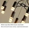 Black Iron Ceiling Lamp Modern CreativeLed Ceiling Chandelier Kitchen Island Living Room Pendant Lights Home Decorations Lustre