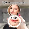 Compact Makeup Mirror With Led light Mini Portable Hand Pocket 5X/10X Magnifying Foldable Travel Vanity Mirrors Cosmetic Tools 240219