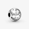 New Arrival 100% 925 Sterling Silver Moon and Twinkling Stars Clip Charm Fit Original European Charm Bracelet Fashion Jewelry Acce1955