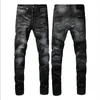 Designer-Jeans für Herren in Lila für Herren-Denim-Hosen. Modische Damen-Lila-Markentrends. Distressed Black Ripped Biker Slim Fit Motorrad-Jogginghosen-Oberteil