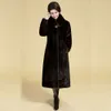 Middle Aged Elderly Women's Winter Clothing, New Imitation Mink Fur And Grass Coat, Mom's Outfit Fat, Long Coat With Extra Thickness 951782