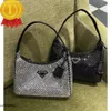 Strass Cristal Designer Mode Diamant Aisselles Triangle Brillant Sac À Main Dame Épaule Aisselle Sacs Noir Pochette Satchel Hommes Bandoulière Pochette