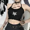 Canotte da donna Camis Canotta Camicia corta per donna Ragazza Goth Abbigliamento gotico Abiti estivi senza maniche Abiti sexy Croptop nero