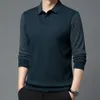 Mäntröja Pullover Mided Mens Formal Business Style Randig med plysch varm stickad långärmad 240301