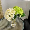 Flores decorativas buquê de hortênsias de seda artificial diy para vaso de casamento escritório el mesa peça central decoração de casa