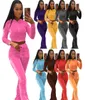 Damen Velours-Trainingsanzüge, Kapuzenpullover, Sport, zweiteilige Outfits, rosa Samt-Trainingsanzüge, Reißverschlusstasche, Langarm-Jacke, Glocke, weites Bein, Hose6484767