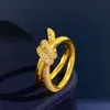 Nowy przybycie stal nierdzewna Rose Gold Love podwójny węzeł pierścionka dla kobiety kryształowe pierścionki biżuterii mężczyzn Pierścienie weselne Kobiety kobiety 258h